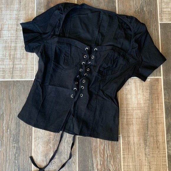 ISO: Esdamier Lace Up Crop Top - Picture 4 of 5